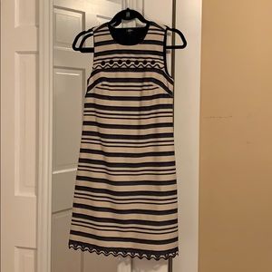 Blue and tan j crew dress